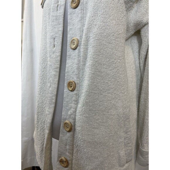 Soft Surroundings Women Small Teri Cloth Grey Jacket Shacket Sweater Nordstrom - Picture 3 of 11